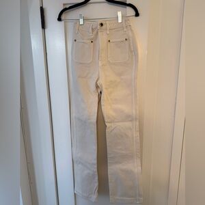 KHAITE Isabella White Straight-Leg High-Rise Jeans - Isabell